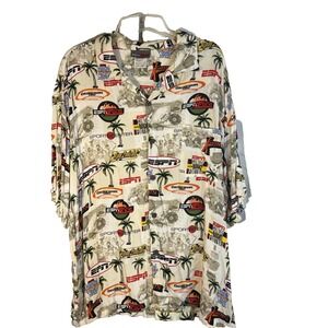 Vintage  ESPN Sports Zone Hawaiian Button Up Shirt  XXL multi sport print